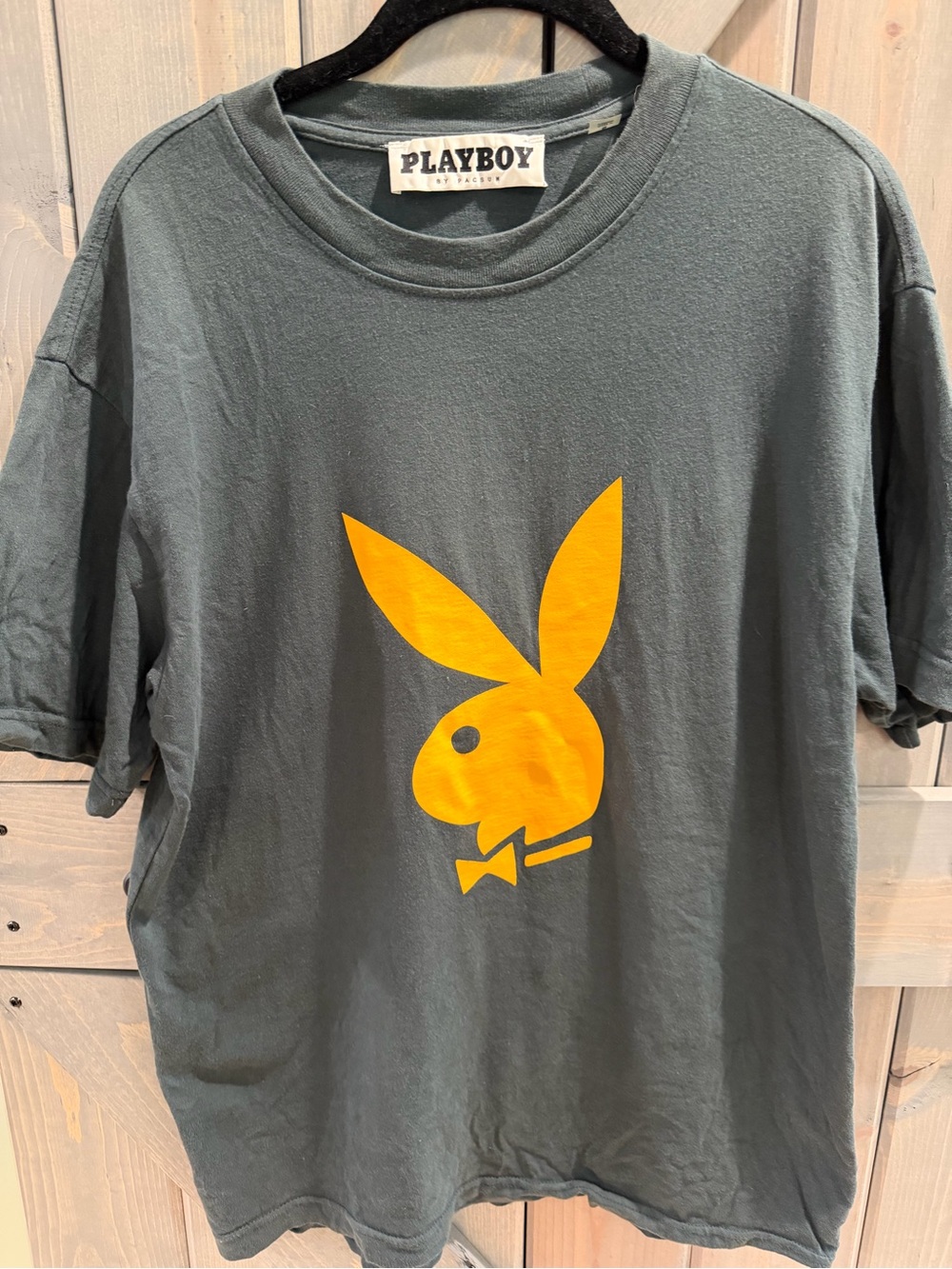 Playboy x PacSun Orange Bunny Logo Graphic Tee Gray Size Small